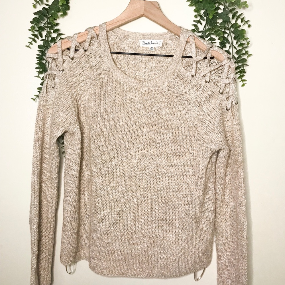 Open Shoulder Knit Sweater